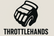 Logo of Throttlehands with a stylized fist on a beige background